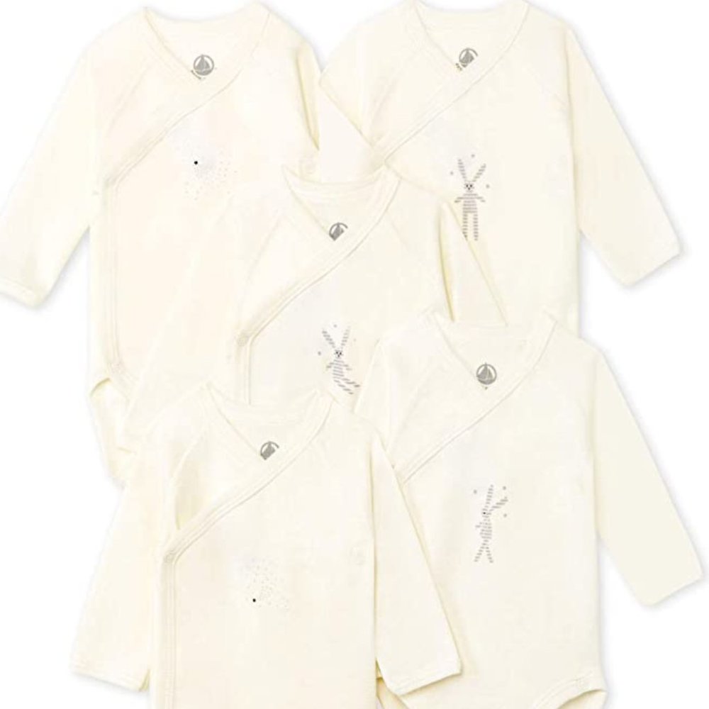 PETIT BATEAU Babies' Long-Sleeved Rabbit Onesies 5